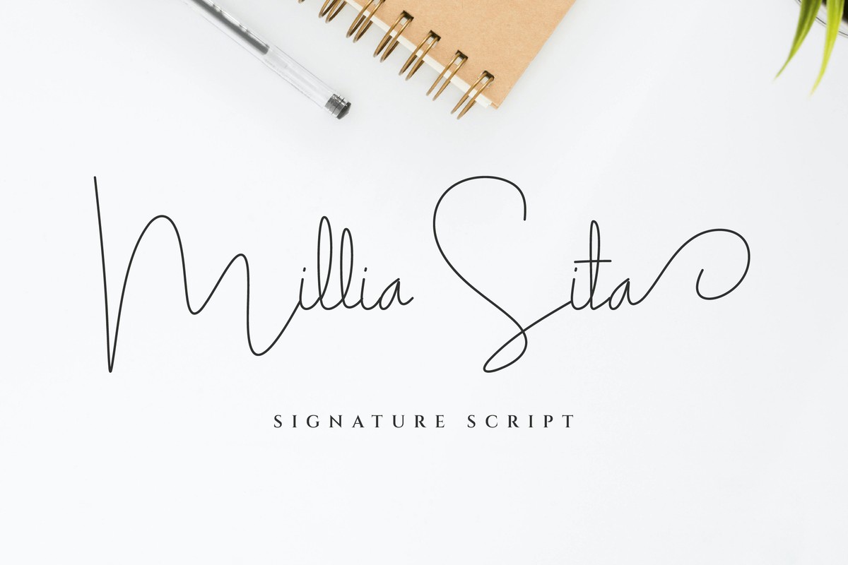 Beispiel einer Millia Sita-Schriftart