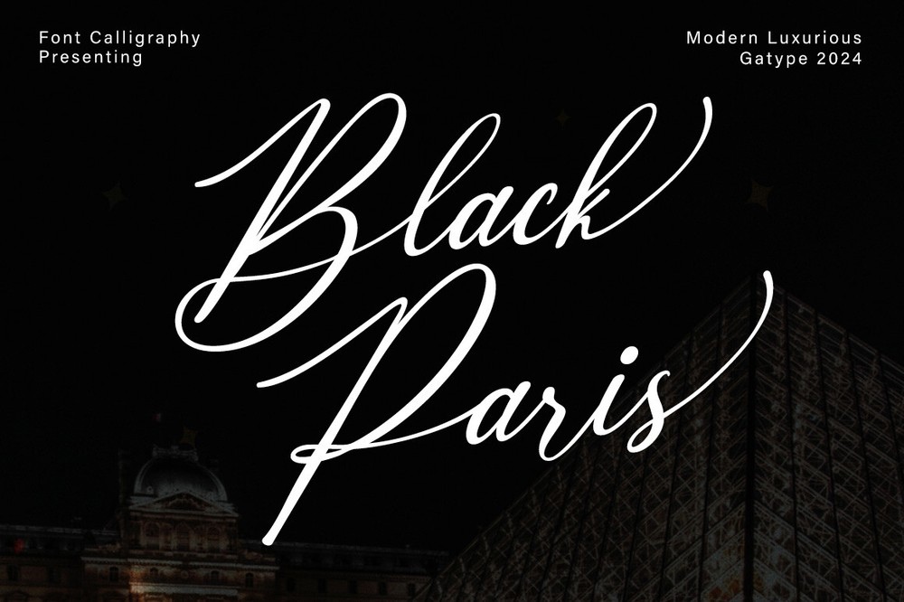 Beispiel einer Black Paris-Schriftart