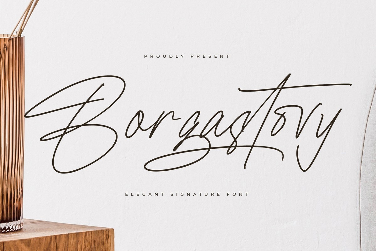 Beispiel einer Borgastovy-Schriftart