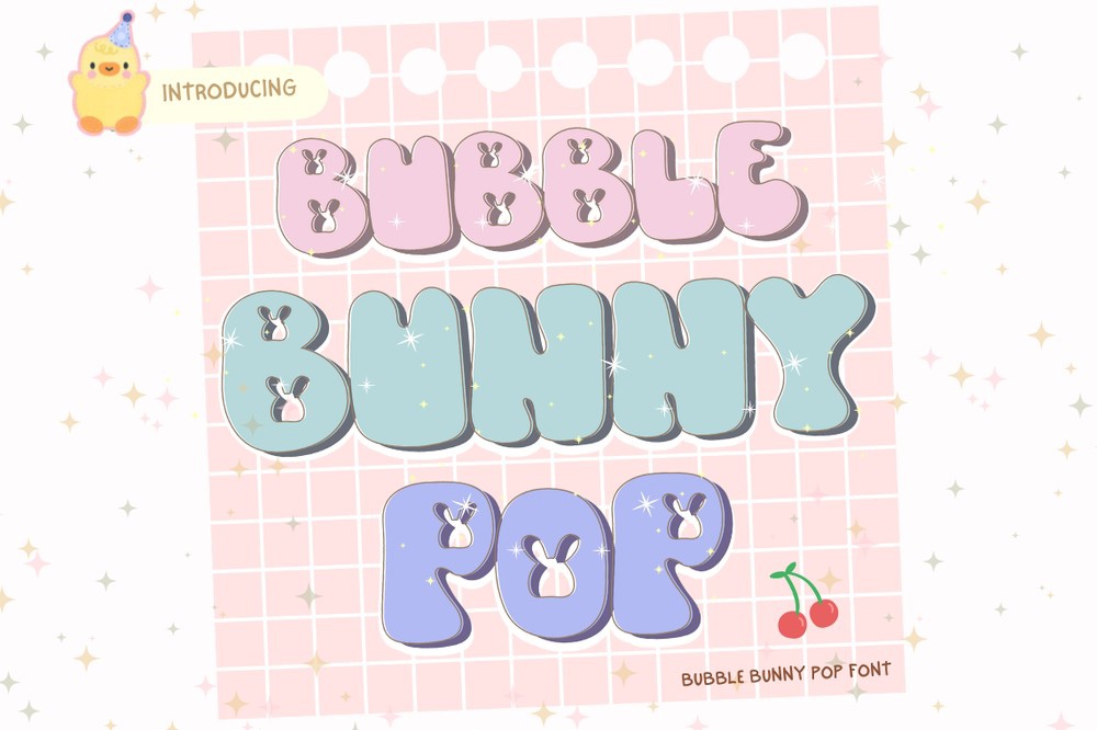 Beispiel einer Bubble Bunny Pop Regular-Schriftart