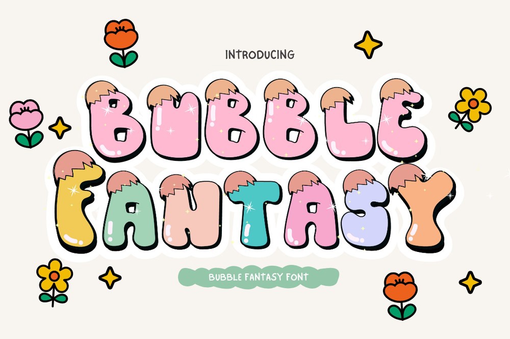 Beispiel einer Bubble Fantasy-Schriftart