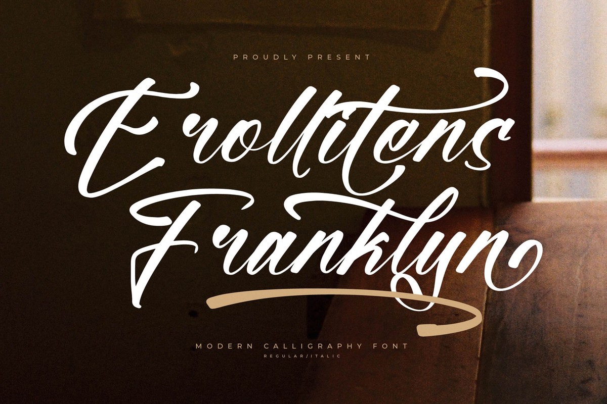 Beispiel einer Erollitens Franklyn-Schriftart