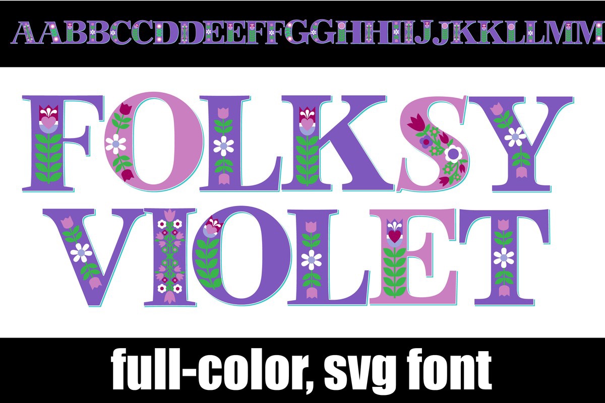 Beispiel einer Folksy Violet CF-Schriftart