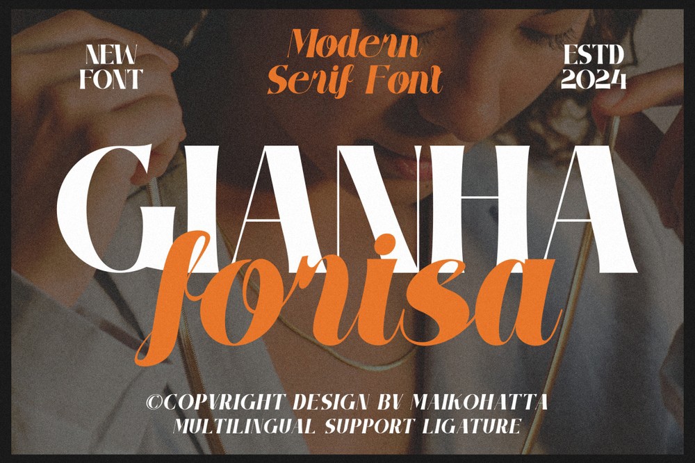 Beispiel einer Gianha Forisa Italic-Schriftart