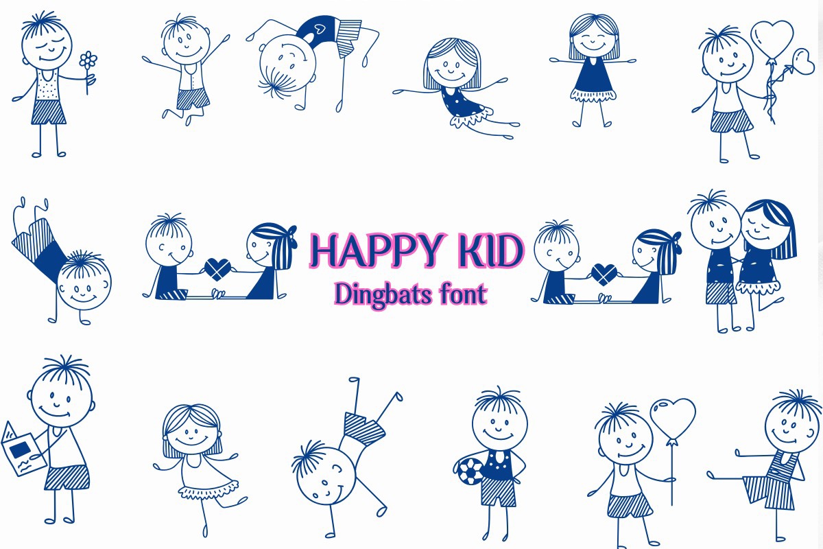 Beispiel einer Happy Kid-Schriftart