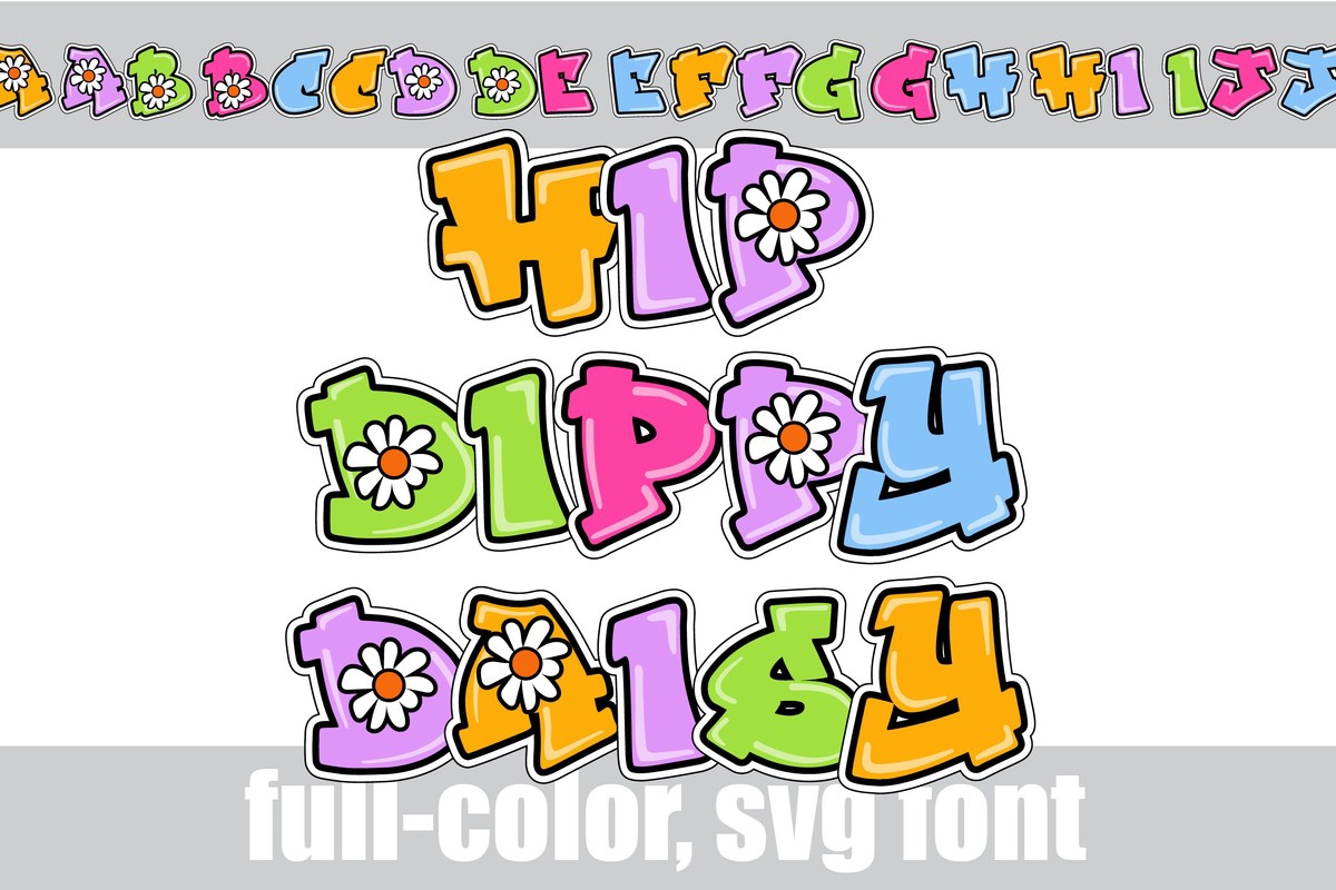 Beispiel einer Hip Dippy Daisy CF-Schriftart