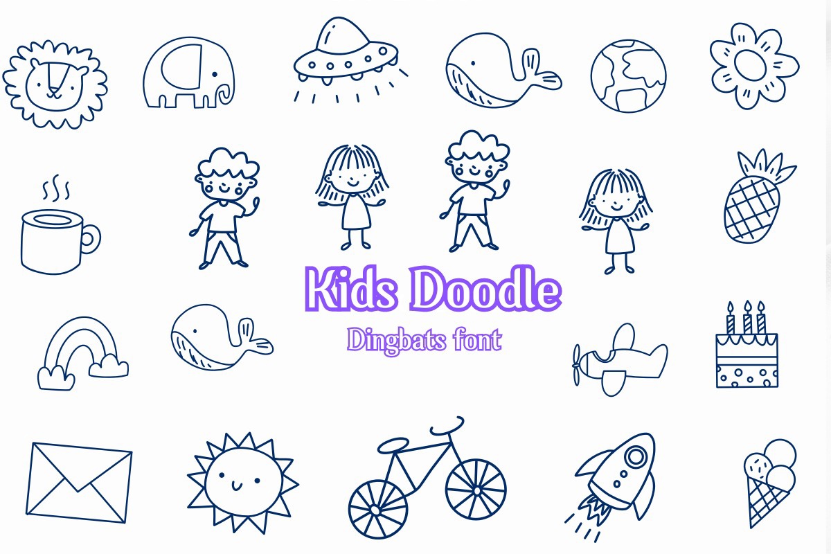 Beispiel einer Kids Doodle Regular-Schriftart