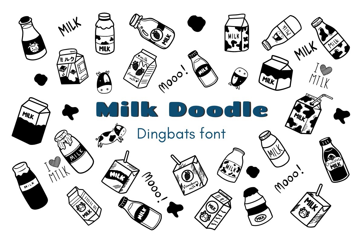 Beispiel einer Milk Doodle Regular-Schriftart