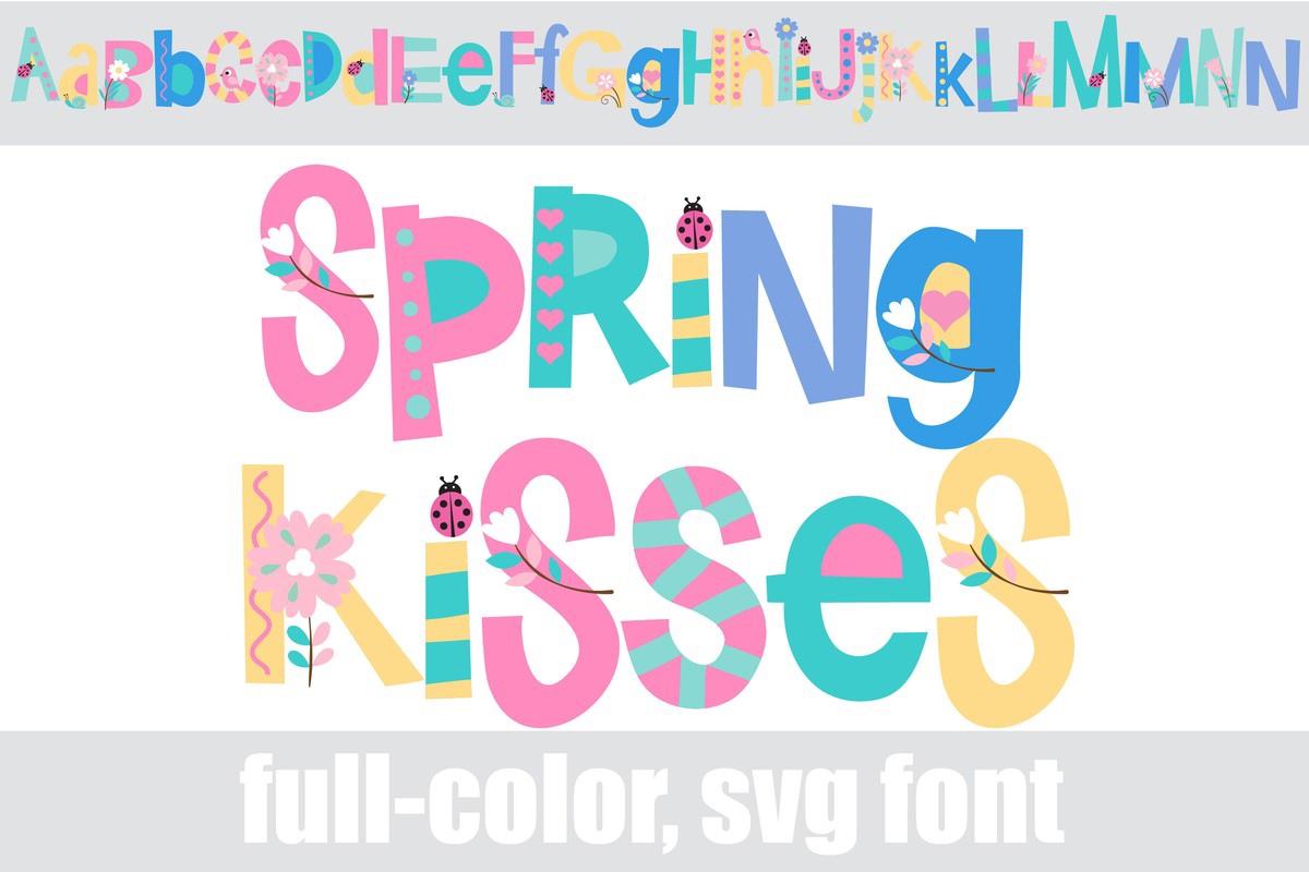 Beispiel einer Spring Kisses CF-Schriftart