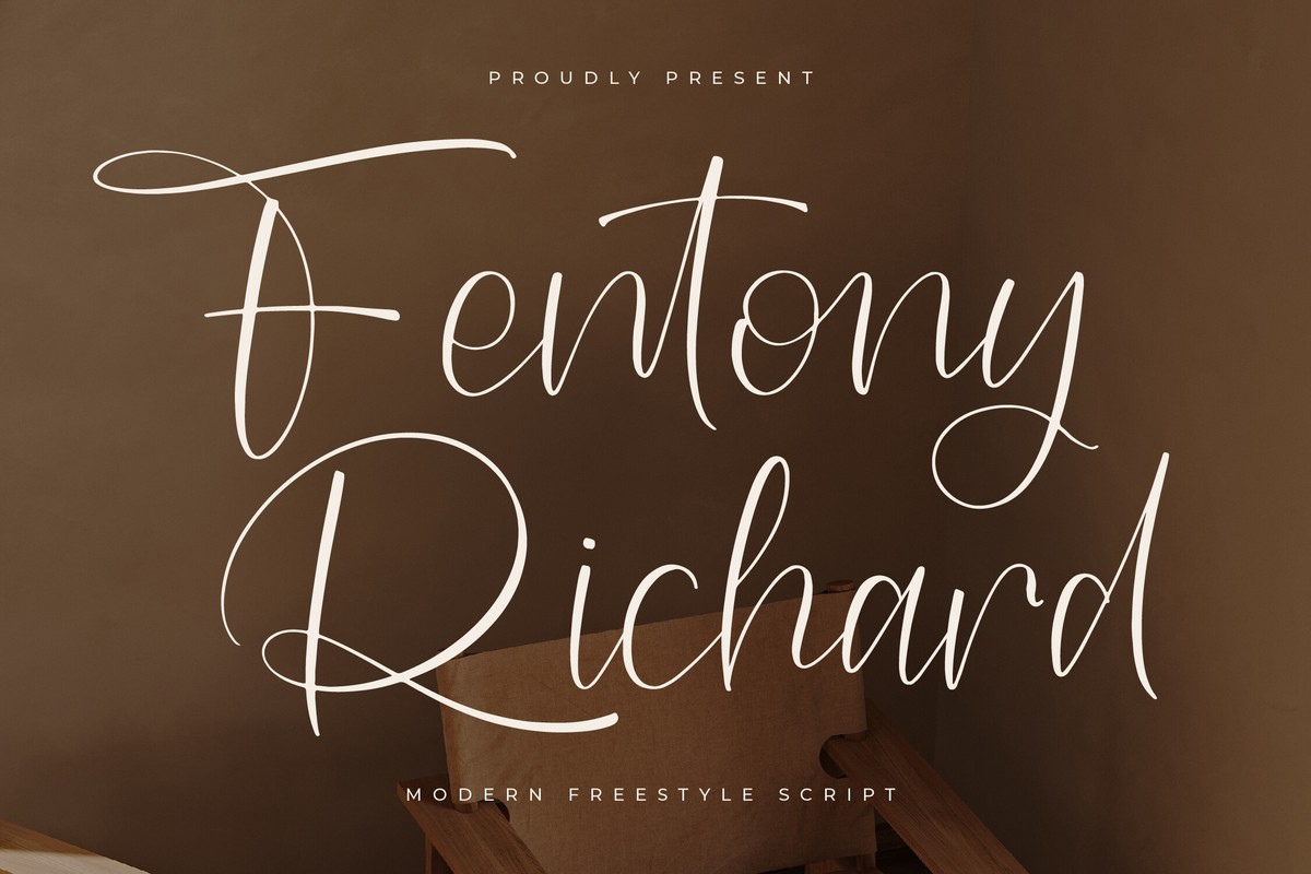 Beispiel einer Fentony Richard-Schriftart