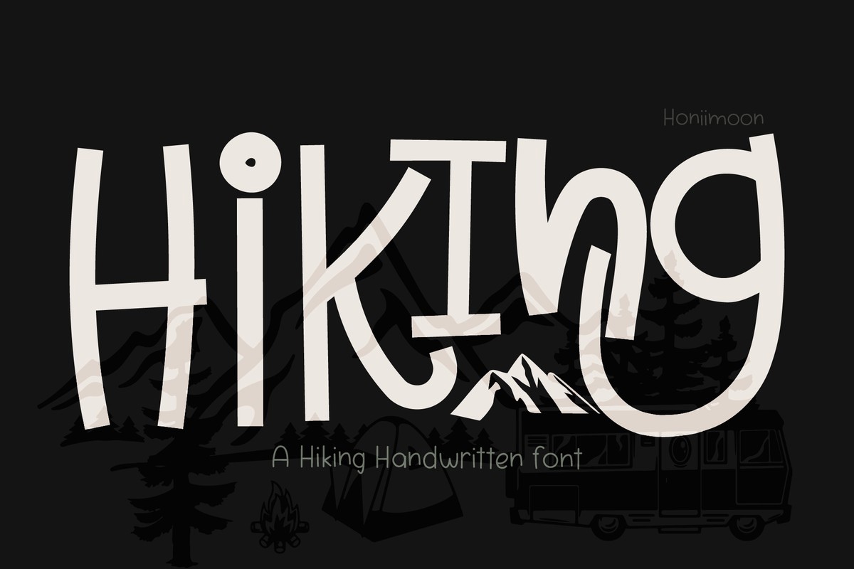 Beispiel einer Hiking-Schriftart