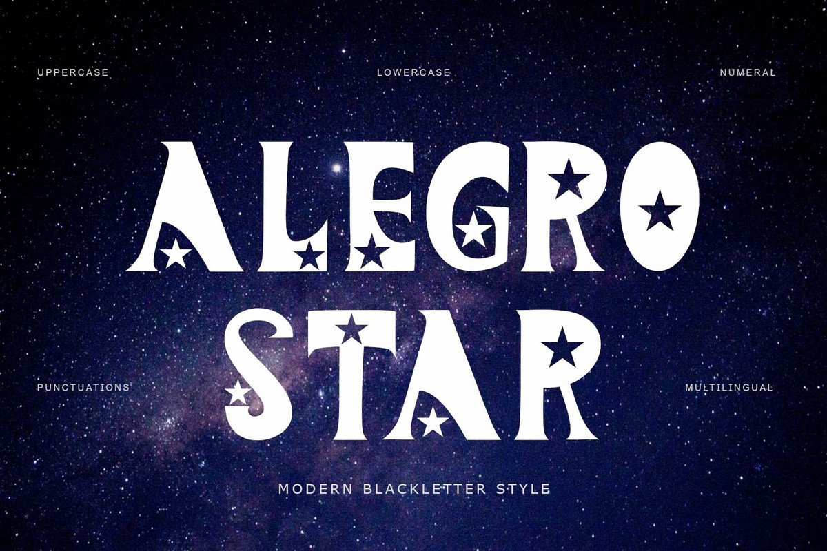 Beispiel einer Alegro Star-Schriftart