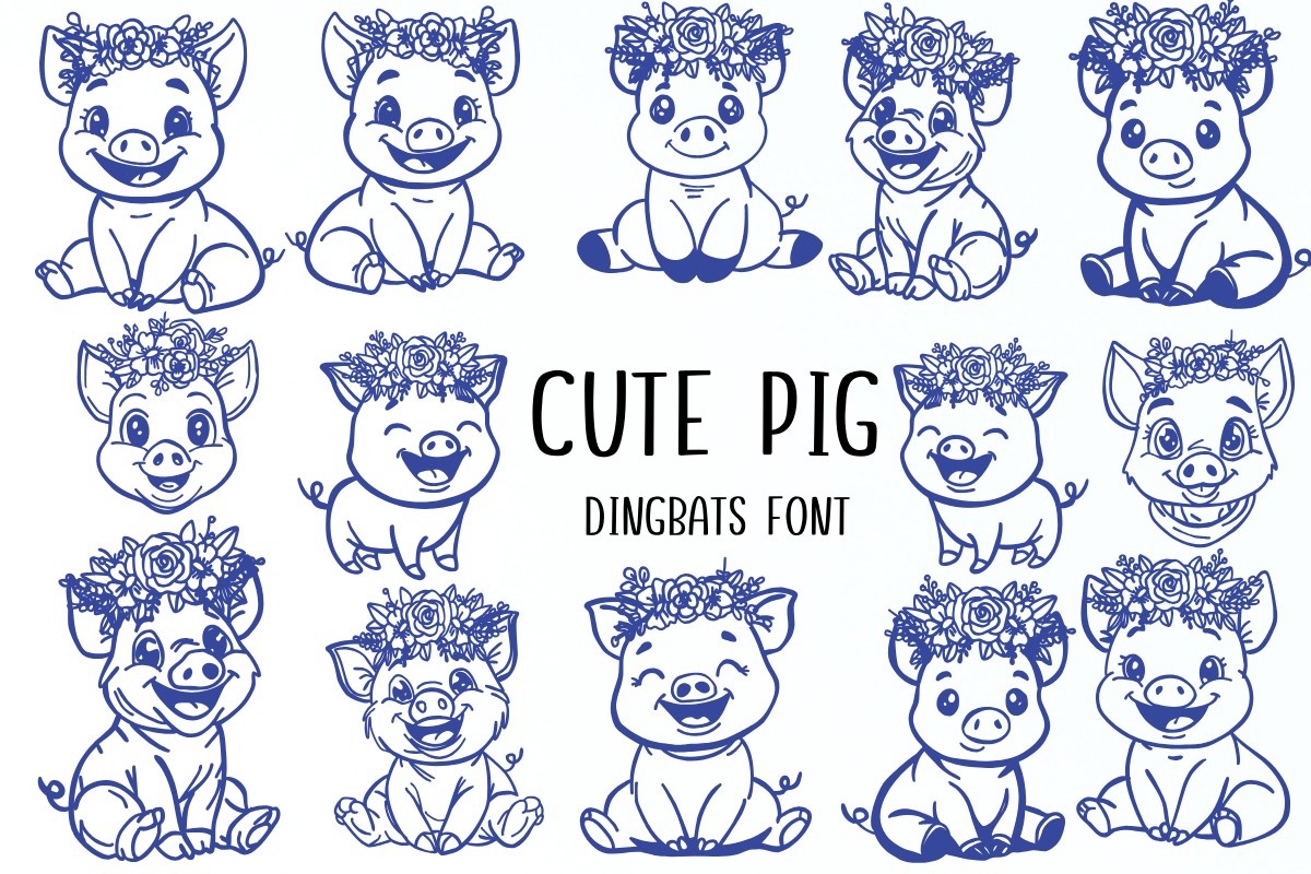 Beispiel einer Cute Pig-Schriftart