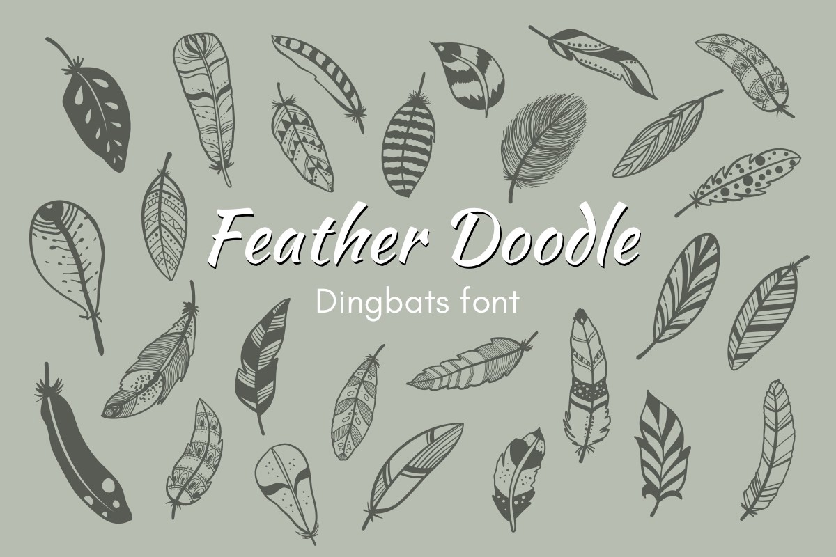 Beispiel einer Feather Doodle-Schriftart