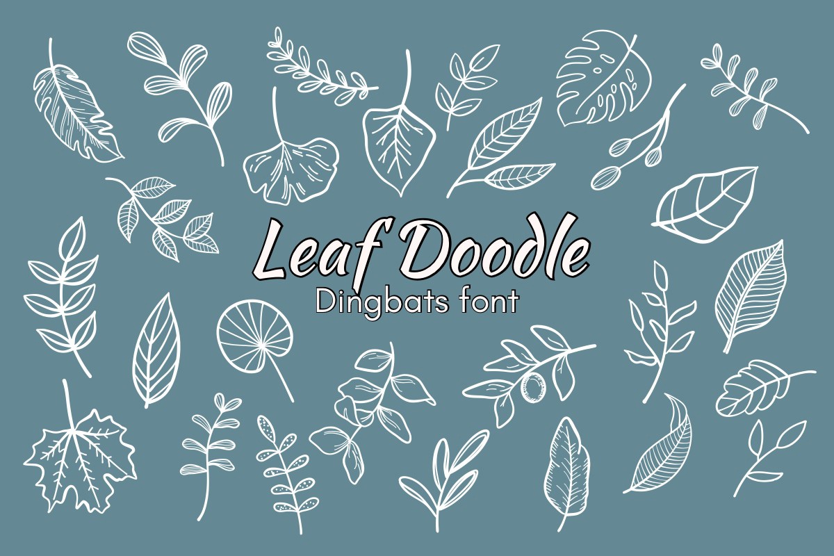 Beispiel einer Leaf Doodle-Schriftart