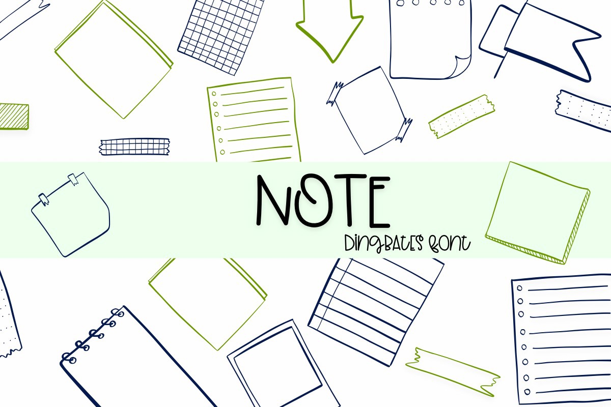 Beispiel einer Note Regular-Schriftart