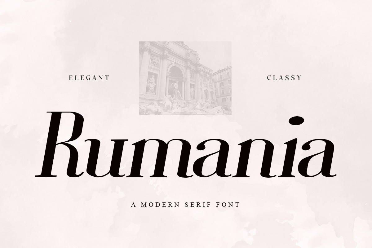 Beispiel einer Rumania-Schriftart