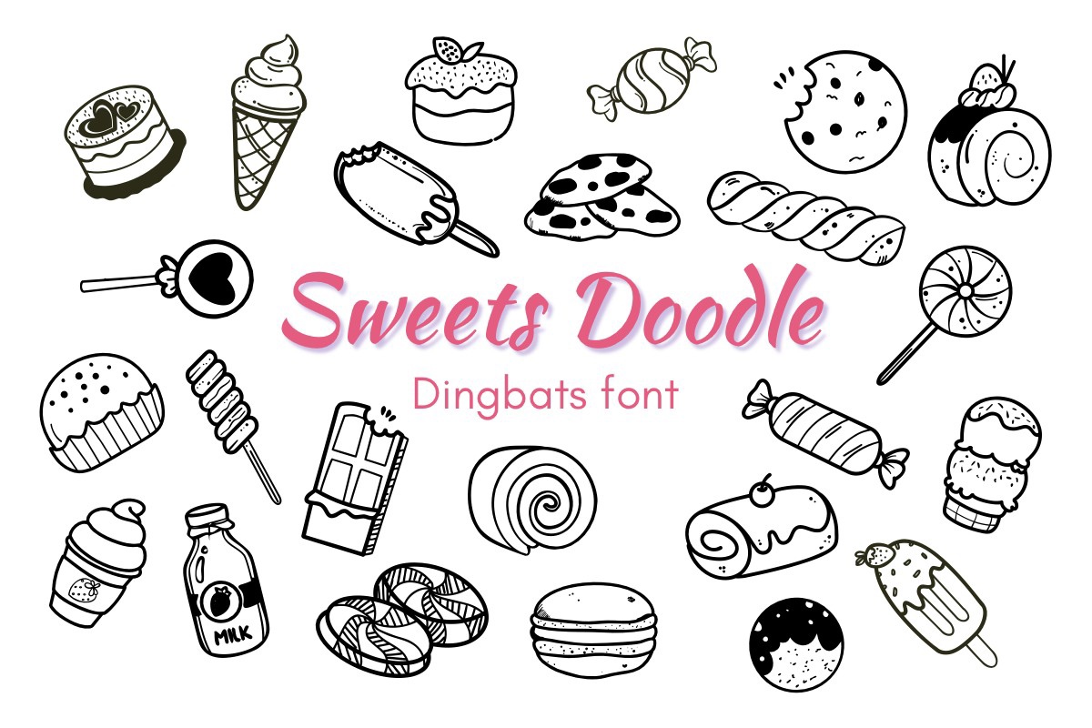 Beispiel einer Sweets Doodle Regular-Schriftart