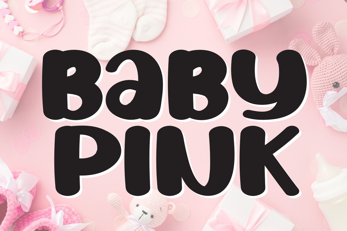 Beispiel einer Baby Pink-Schriftart