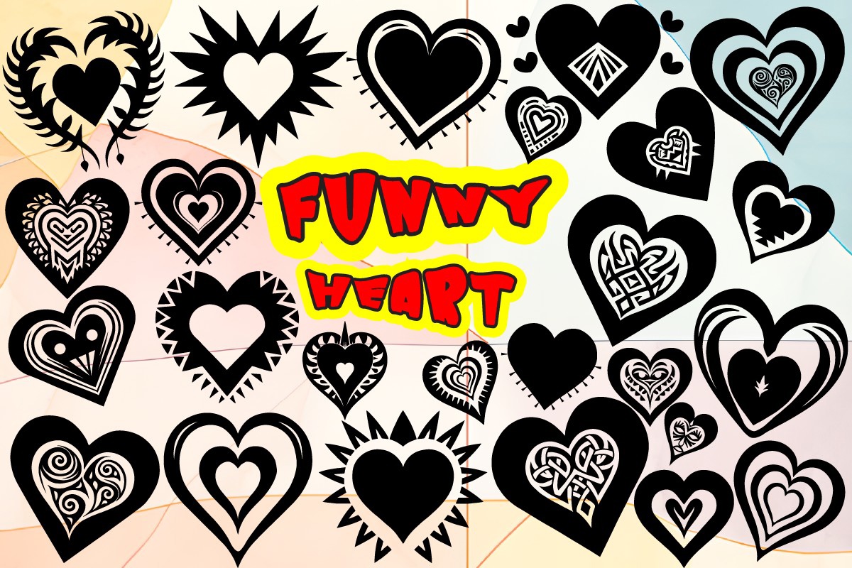 Beispiel einer Funny Heart-Schriftart