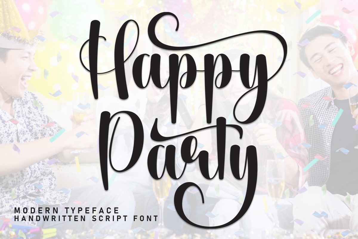 Beispiel einer Happy Party-Schriftart