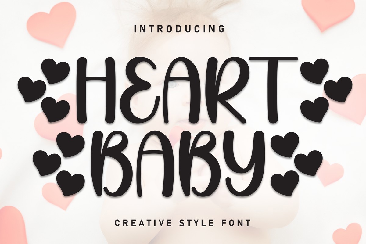 Beispiel einer Heart Baby-Schriftart