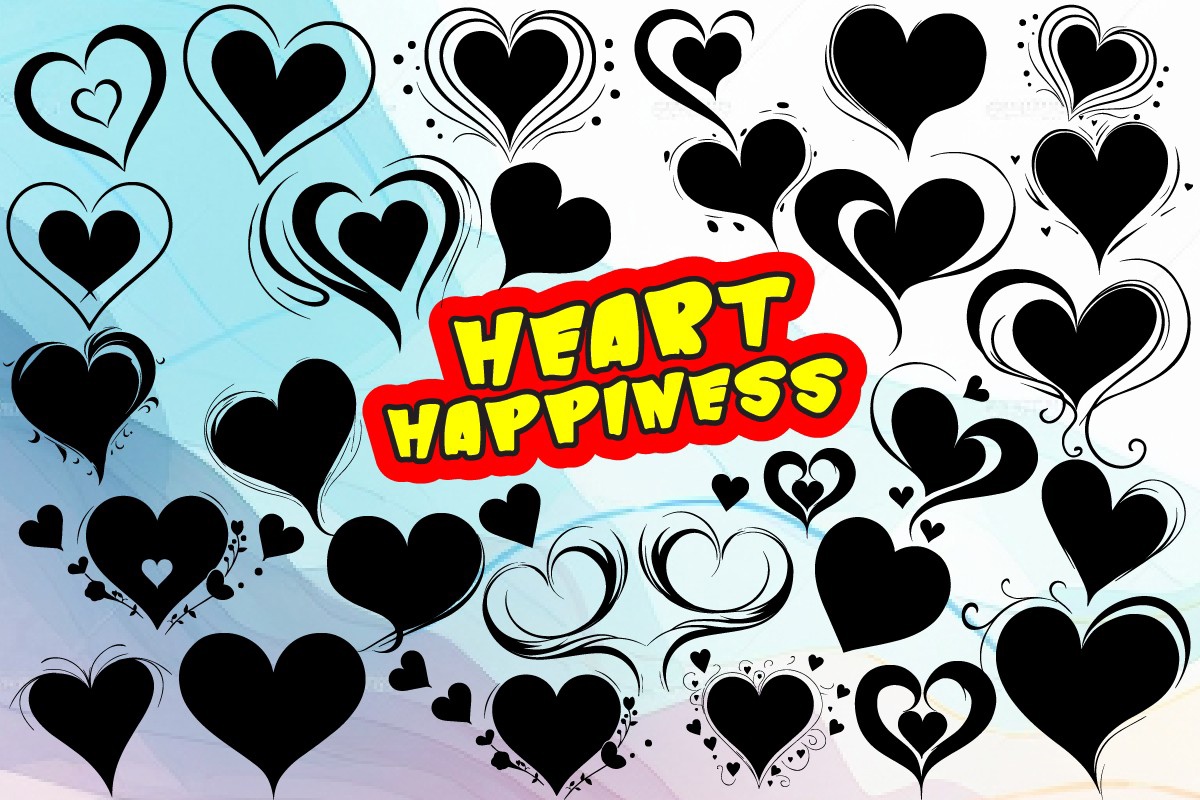 Beispiel einer Heart Happiness-Schriftart