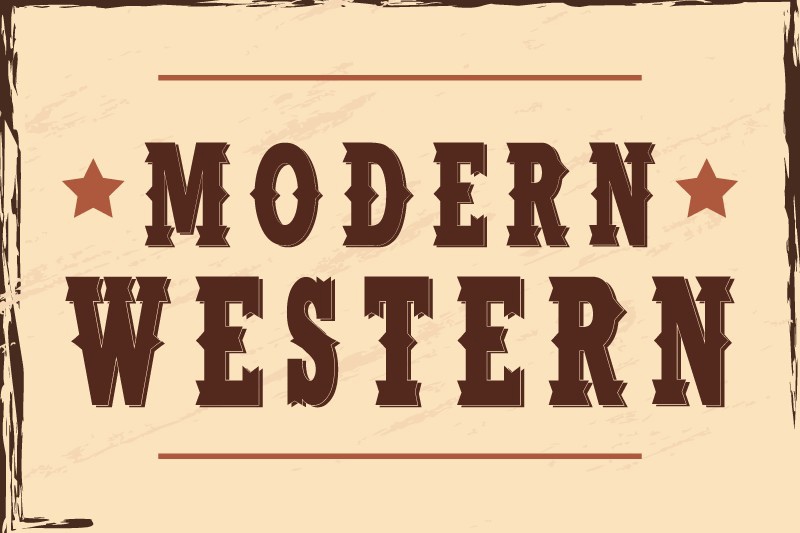 Beispiel einer Modern Western-Schriftart