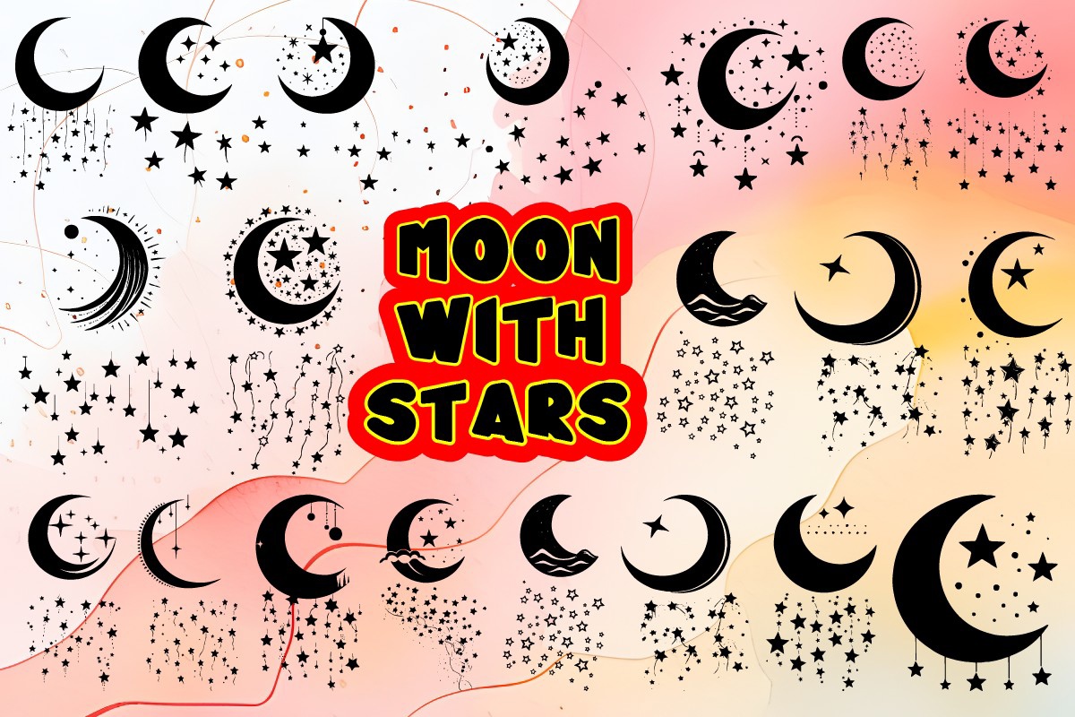 Beispiel einer Moon with Stars-Schriftart