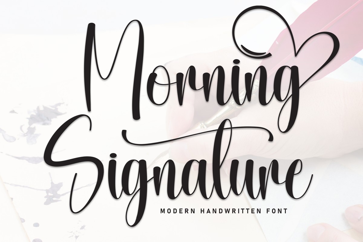 Beispiel einer Morning Signature Regular-Schriftart