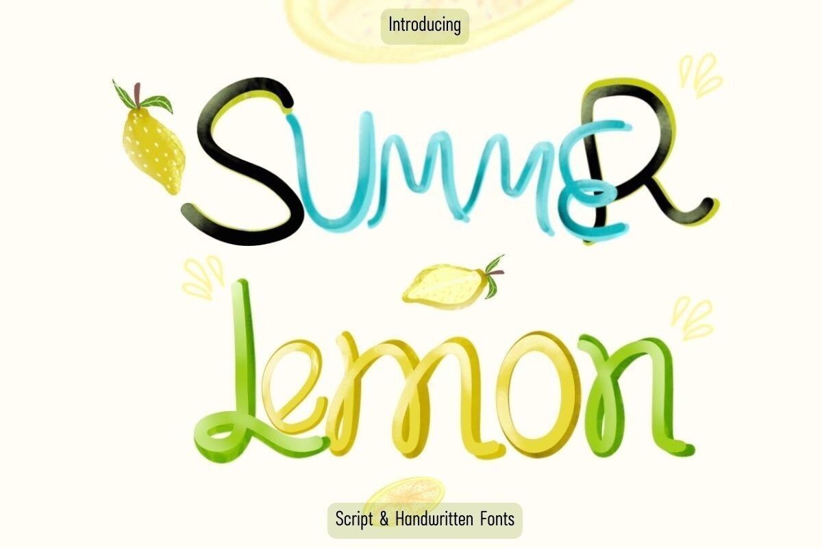 Beispiel einer M-Summer Lemon-Schriftart