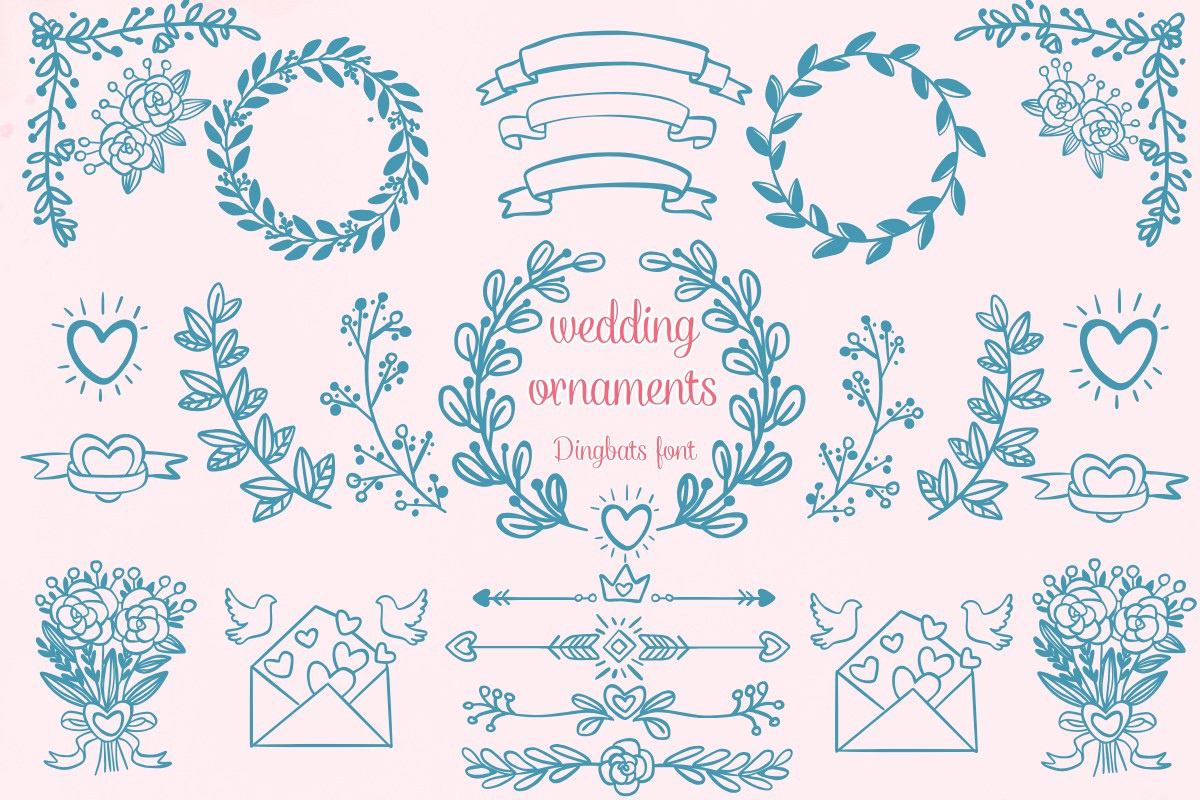 Beispiel einer Wedding Ornaments-Schriftart