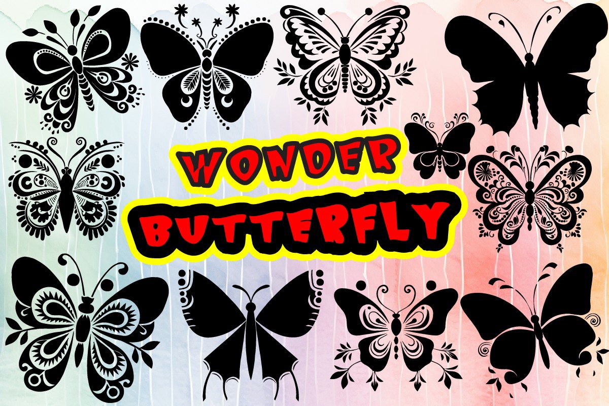 Beispiel einer Wonder Butterfly-Schriftart