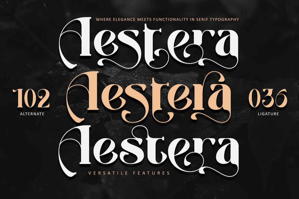 Beispiel einer Aestera Italic-Schriftart