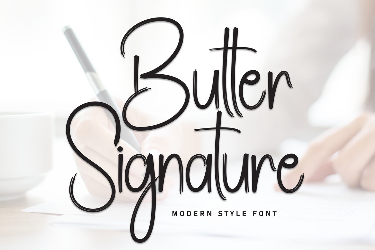 Beispiel einer Butter Signature-Schriftart