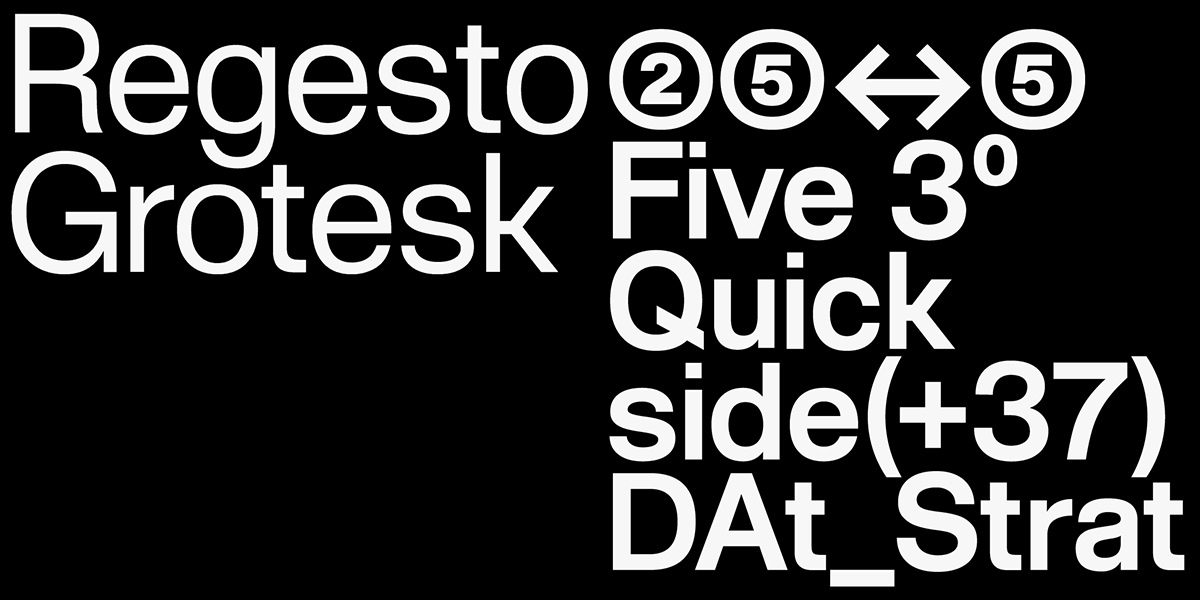 Beispiel einer Regesto Grotesk-Schriftart