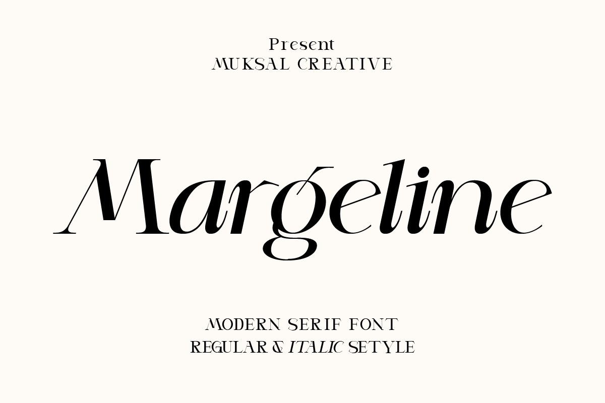 Beispiel einer Margeline-Schriftart