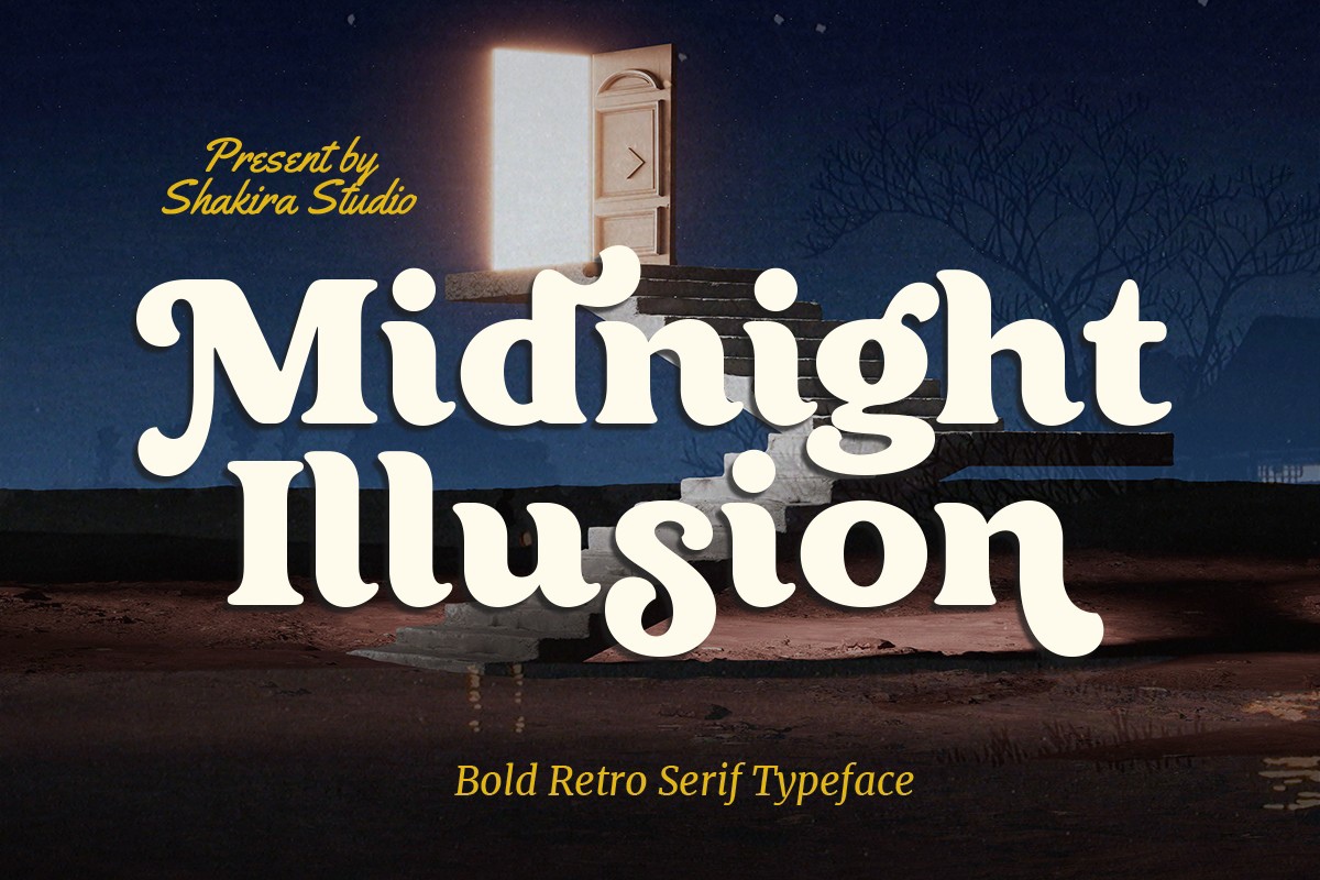 Beispiel einer Midnight Illusion-Schriftart