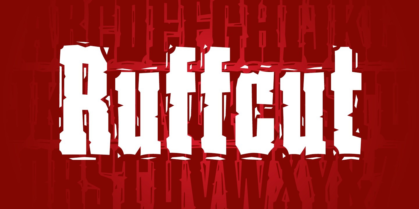 Beispiel einer P22 Ruffcut-Schriftart