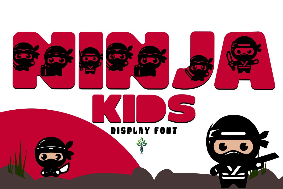 Beispiel einer Ninja Kids-Schriftart