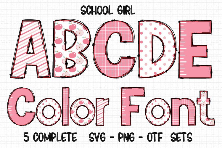 Beispiel einer School Girl 5-Schriftart