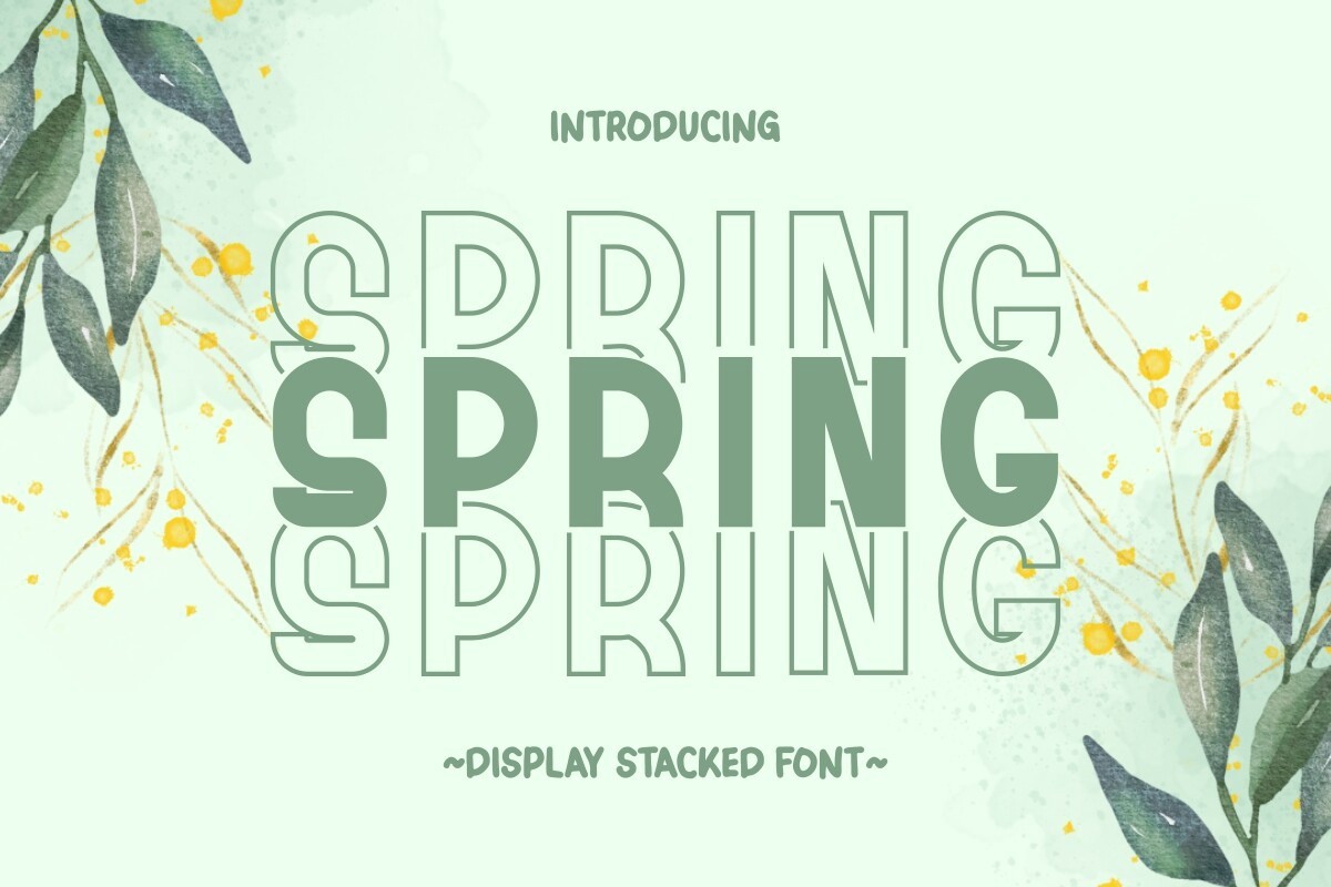 Beispiel einer Spring Stacked Regular-Schriftart