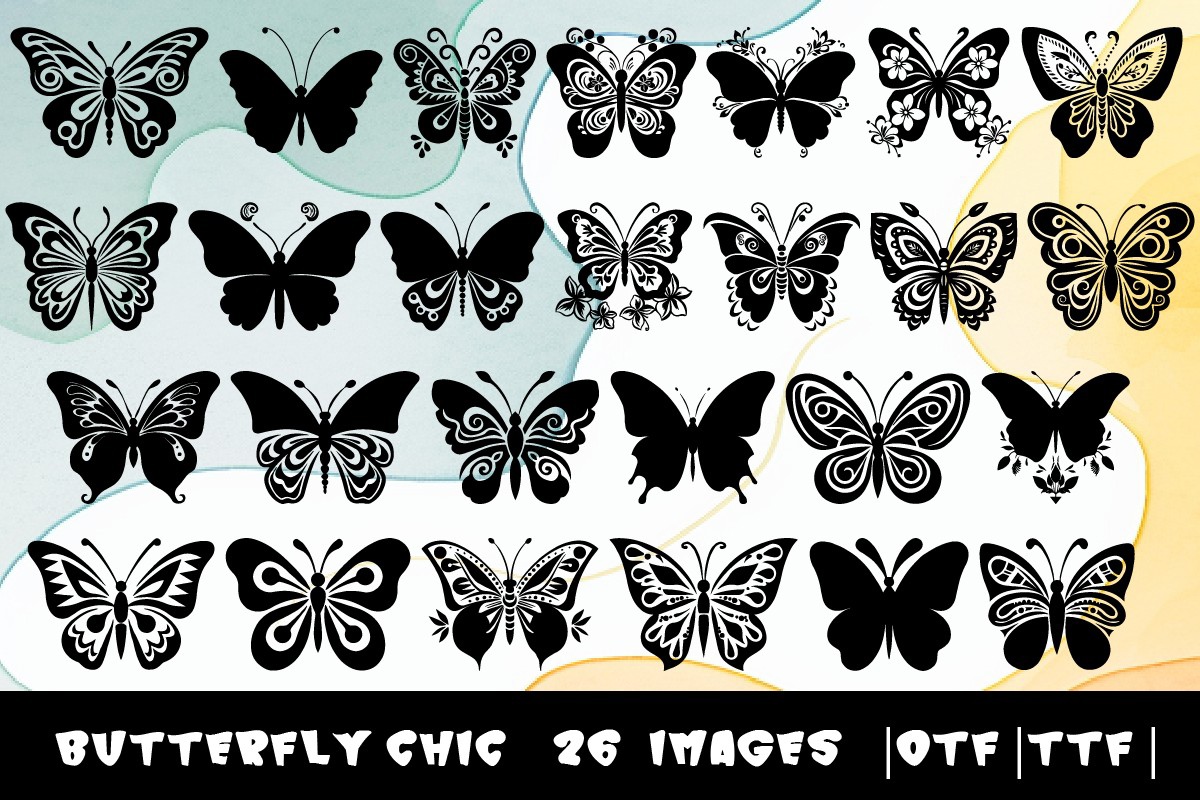 Beispiel einer Butterfly Chic-Schriftart