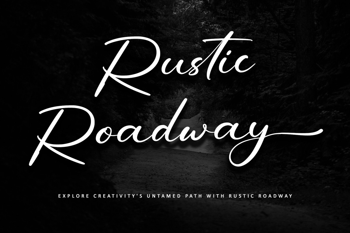 Beispiel einer Rustic Roadway-Schriftart