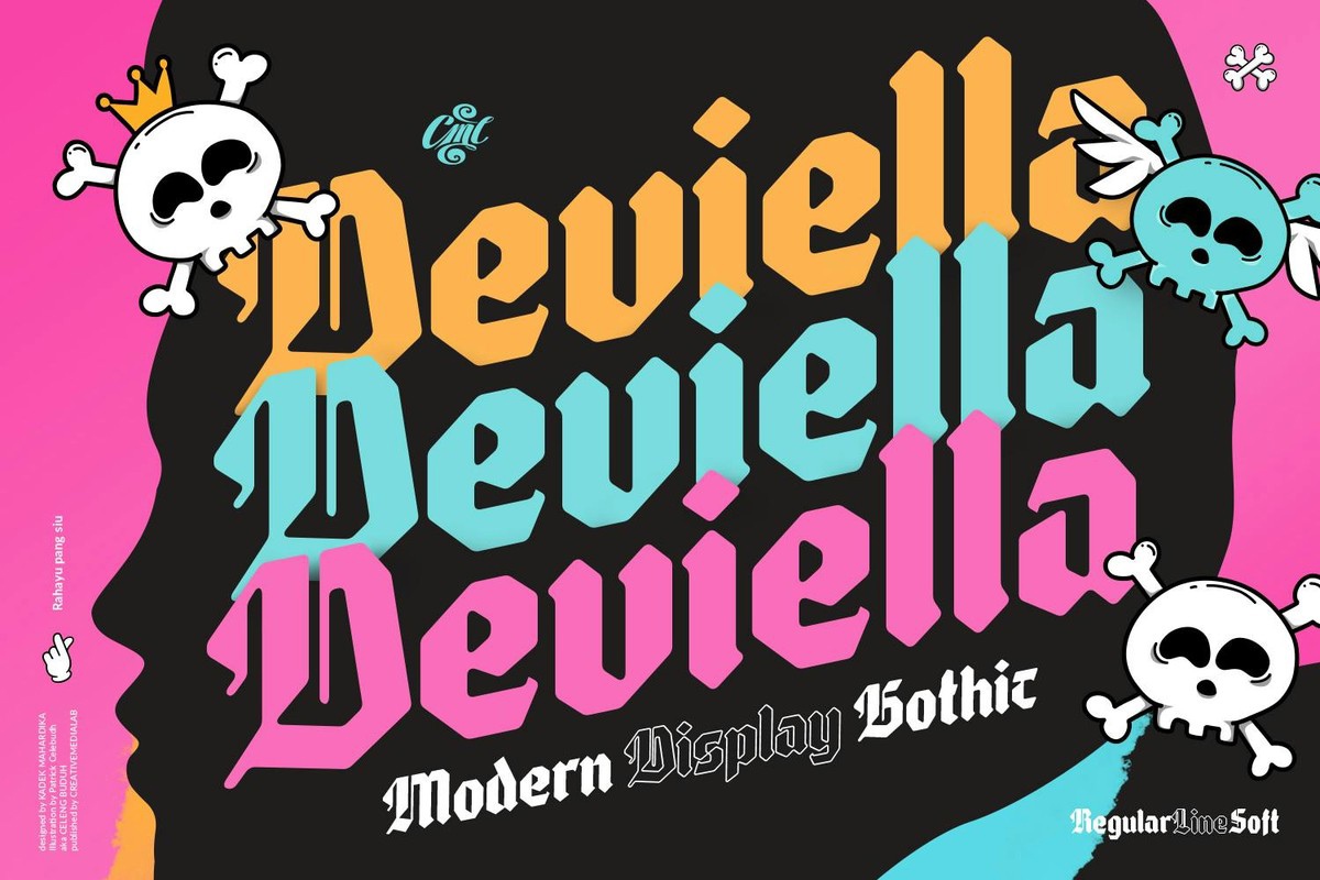 Beispiel einer Deviella-Schriftart