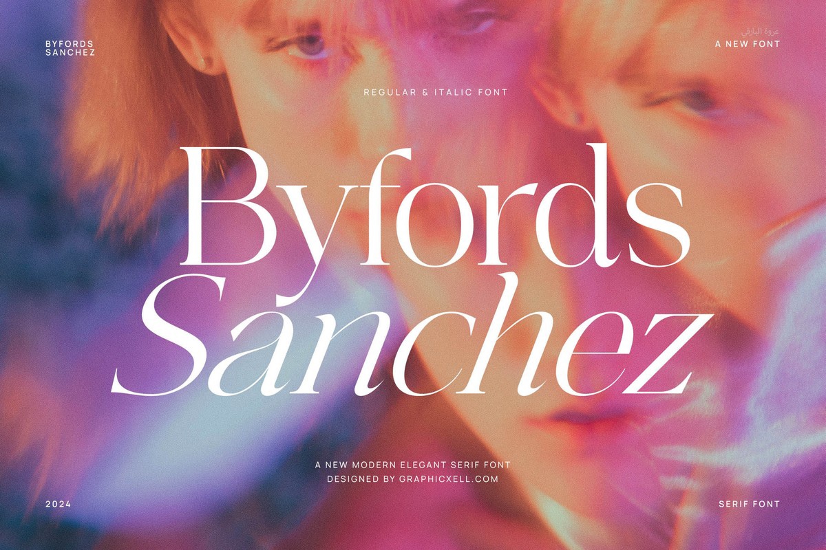 Beispiel einer Byfords Sanchez-Schriftart