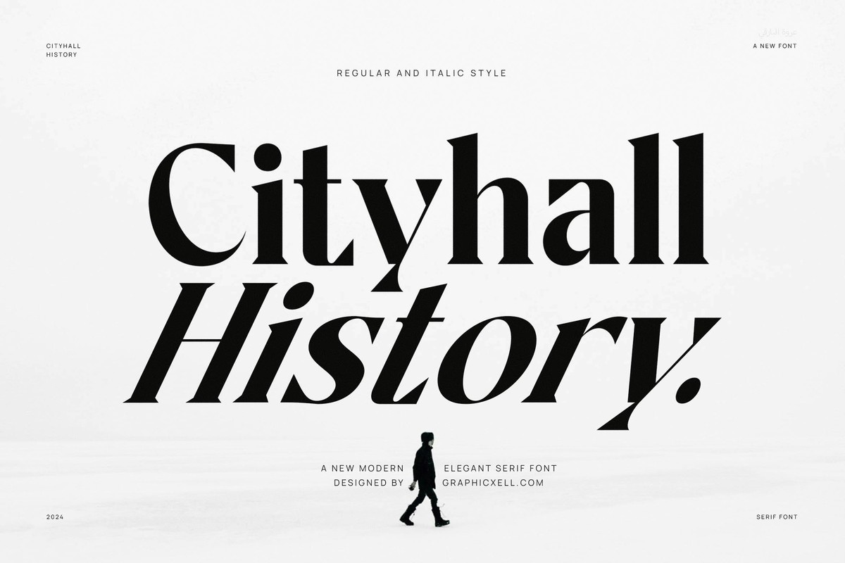 Beispiel einer City Hall History-Schriftart