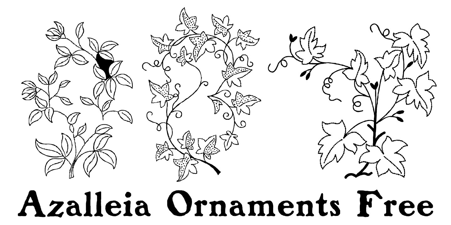 Beispiel einer Azalleia Ornaments Free-Schriftart