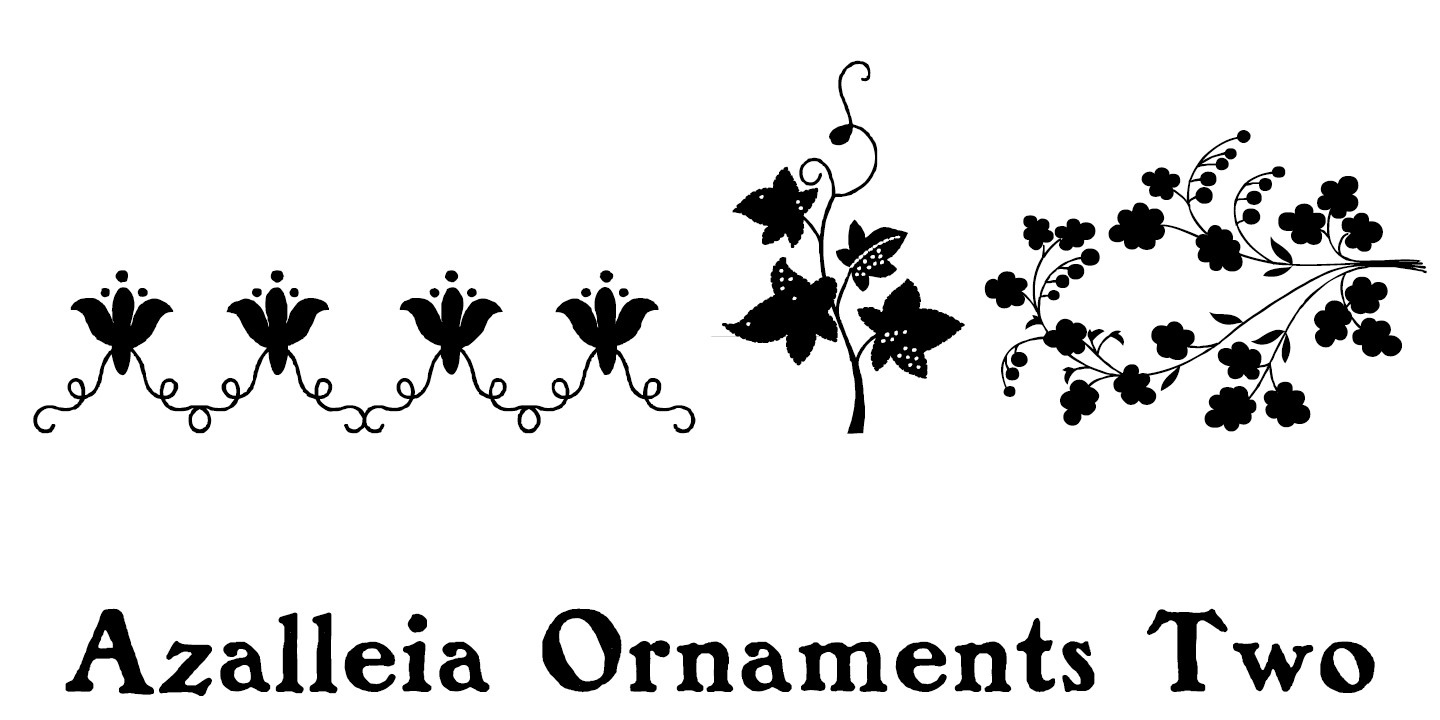 Beispiel einer Azalleia Ornaments Two-Schriftart