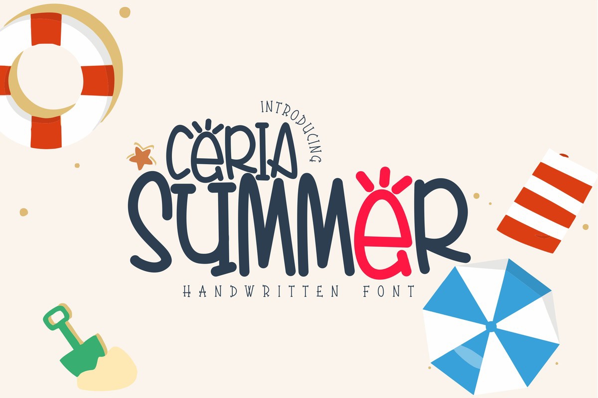 Beispiel einer Ceria Summer-Schriftart